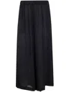 Comme Des Garçons Wide Leg Sheer Fabric Trousers With Elastic Waistband In Black