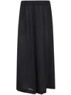 Comme Des Garçons Wide Leg Sheer Fabric Trousers With Elastic Waistband In Black