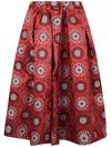 Comme Des Garçons Patterned Wide-leg Pants In Red
