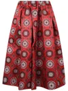 Comme Des Garçons Patterned Wide-leg Pants In Red