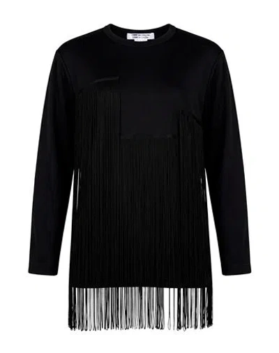Comme Des Garçons Woman T-shirt Black Size S Polyester, Rayon