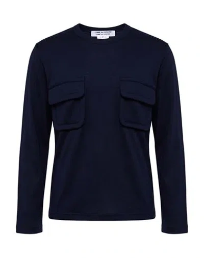 Comme Des Garçons Woman T-shirt Navy Size M Wool In Multi