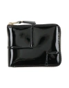 Comme Des Garçons Zip Around Patent Leather Wallet With Zipper In Black
