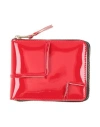 Comme Des Garçons Wallets Patent Leather Half Zip Wallet In Red