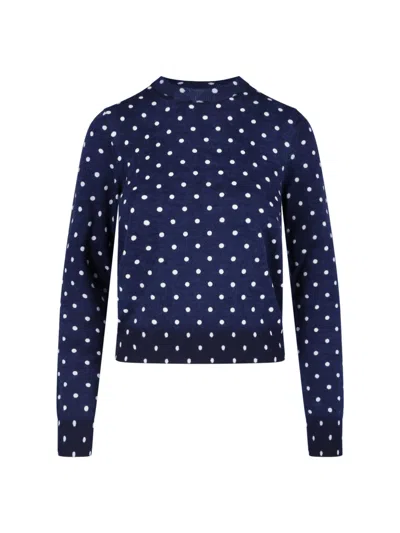 Comme Des Garçons Comme Des Garcons Women's 100% Wool Knit Sweater In Blue