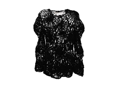 Pre-owned Comme Des Garçons Women's Comme Des Garcons Hollow Carved Design Sweater In Black