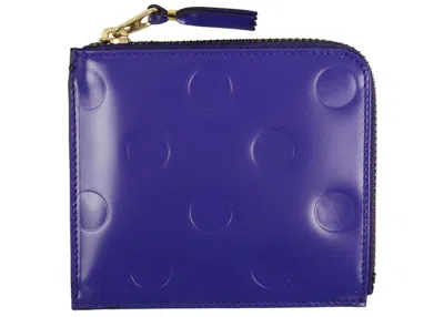 Pre-owned Comme Des Garçons Women's Comme Des Garcons Sa3100ne Wallet Polka Dots Embosssed In Purple