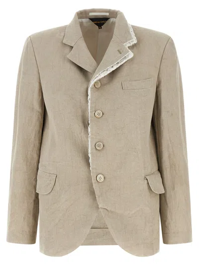 Comme Des Garçons Crochet Lapel Blazer In Nude