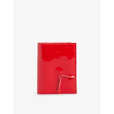 Comme Des Garçons Comme Des Garcons Womens Red Seam-effect Patent-leather Wallet
