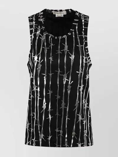 COMME DES GARÇONS WOMEN'S SLEEVELESS METALLIC PRINT TANK TOP