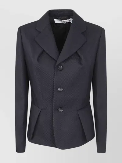 COMME DES GARÇONS WOMEN'S STRUCTURED PEPLUM JACKET WITH BUTTON DETAILING