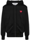 Comme Des Garçons Comme Des Garcons Ladies Long-sleeve Embroidered Heart Logo Hoodie In Black