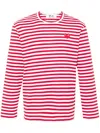 Comme Des Garçons Emblem Heart Cotton T-shirt In Red