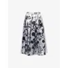 Comme Des Garçons Womens C Pattern X Cl  X Disney Mickey Mouse Flared Woven Midi Skirt In Gray