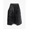 Comme Des Garçons Black Enamel Embossed Pattern Midi Skirt In Black