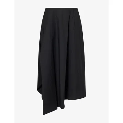 Comme Des Garçons Womens Comme Des Garcons Pleated Wool Maxi Skirt In Black