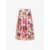 Comme Des Garçons Womens D Pattern X Cl  X Disney Minnie Flared Woven Midi Skirt In Pink