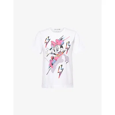 Comme Des Garçons Womens White  X Disney Minnie Round-neck Cotton-jersey T-shirt