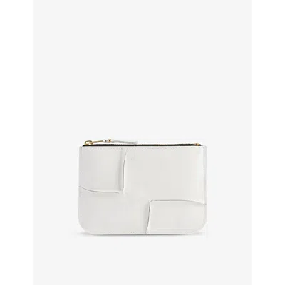 Comme Des Garçons Comme Des Garcons Womens White Seam-effect Patent-leather Zip-top Wallet