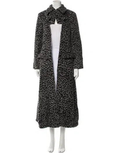 Pre-owned Comme Des Garçons Wool Animal Print Coat In Gray
