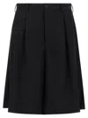 Comme Des Garçons Tailored Wool Bermuda Shorts Featuring Pockets In Black