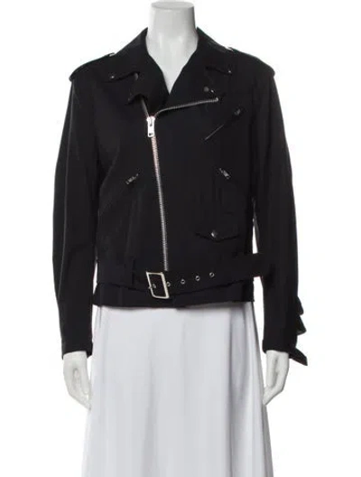 Pre-owned Comme Des Garçons Wool Biker Jacket In Black