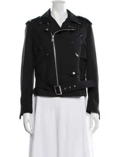 Pre-owned Comme Des Garçons Wool Biker Jacket In Black