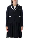 Comme Des Garçons Girl Wool Blazer With Contrast Trim In Black