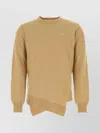 Comme Des Garçons Wool Blend Lacoste Sweater With Asymmetric Hemline In Cream