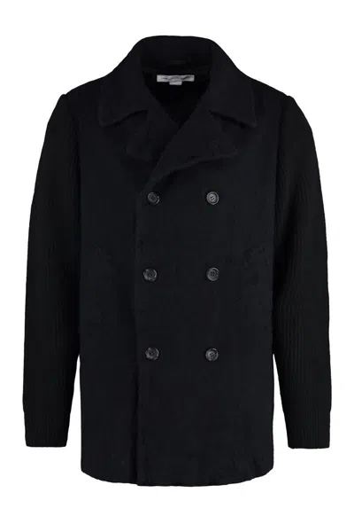 Comme Des Garçons Wool Blend Peacoat In Blue