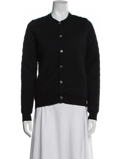 Pre-owned Comme Des Garçons Wool Bomber Jacket In Black