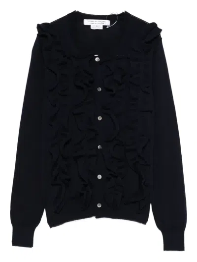 Comme Des Garçons Wool Cardigan In Blue