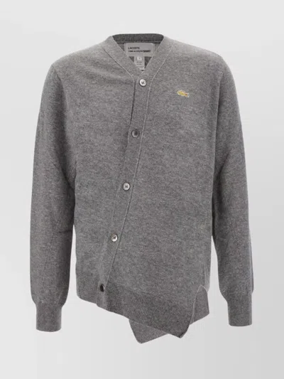 Comme Des Garçons Wool Cardigan With Asymmetric Design And Ribbed Cuffs In 1