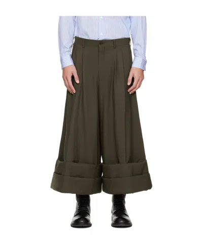 Comme Des Garçons Wool Cloth Trousers In Green