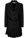 Comme Des Garçons Single Breasted Skirt Jacket In Black