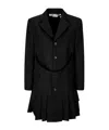 Comme Des Garçons Wool Coat In Black