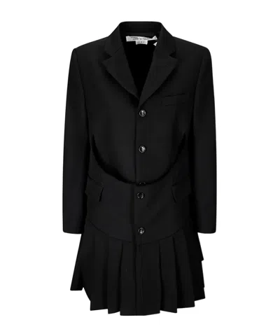 Comme Des Garçons Wool Coat In Black