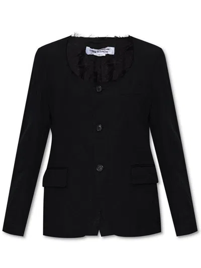 Comme Des Garçons Wool Creased Blazer In Black