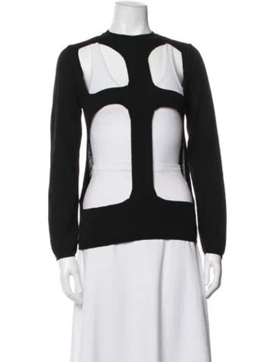 Pre-owned Comme Des Garçons Wool Crew Neck Sweater In Black