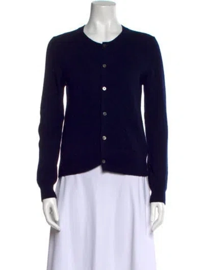 Pre-owned Comme Des Garçons Wool Crew Neck Sweater In Blue