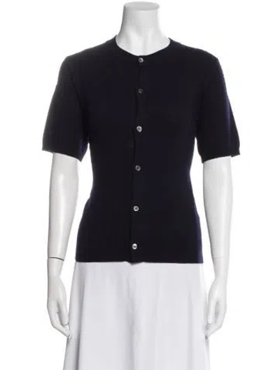 Pre-owned Comme Des Garçons Wool Crew Neck Sweater In Blue