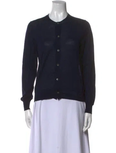 Pre-owned Comme Des Garçons Wool Crew Neck Sweater In Blue