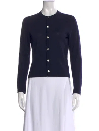 Pre-owned Comme Des Garçons Wool Crew Neck Sweater In Blue