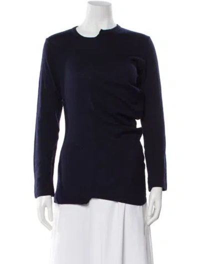 Pre-owned Comme Des Garçons Wool Crew Neck Sweater In Blue