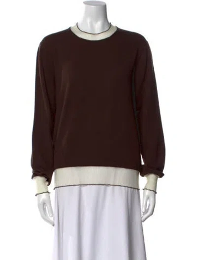 Pre-owned Comme Des Garçons Wool Crew Neck Sweater In Brown