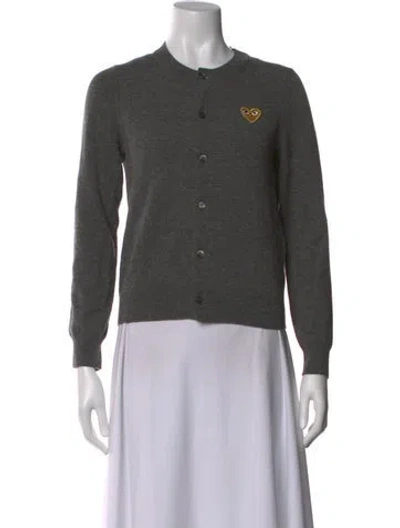 Pre-owned Comme Des Garçons Wool Crew Neck Sweater In Gray