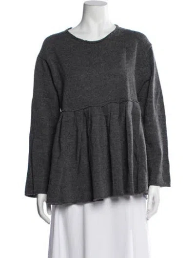 Pre-owned Comme Des Garçons Wool Crew Neck Sweater In Grey
