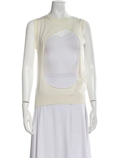 Pre-owned Comme Des Garçons Wool Crew Neck Sweater In Neutral