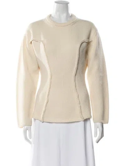 Pre-owned Comme Des Garçons Wool Crew Neck Sweater In Neutral
