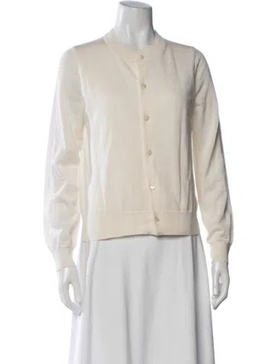 Pre-owned Comme Des Garçons Wool Crew Neck Sweater In Neutrals